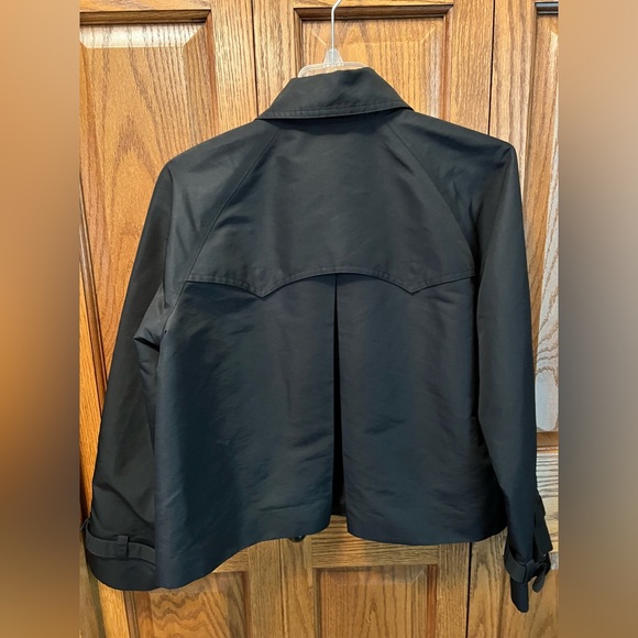 LRL Lauren Ralph Lauren Cropped Black Trench - Picture 2 of 8